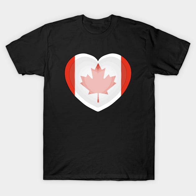 Heart Love Flag of Canada T-Shirt by DiegoCarvalho